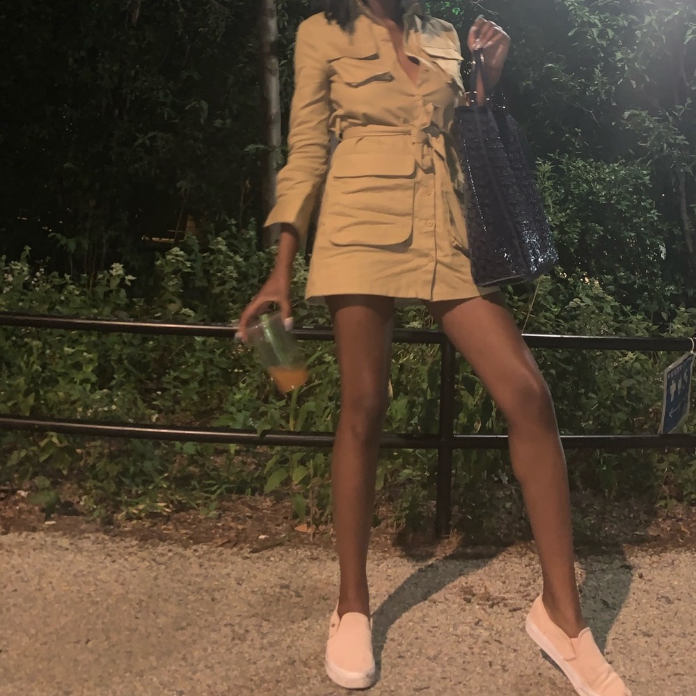 KHAKI CARGO DRESS